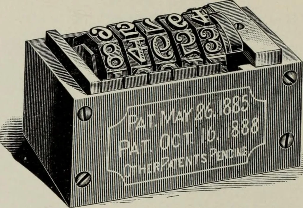 An illustration from Desk book of type specimens, borders, ornaments, brass rules and cuts : catalogue of printing machinery and printers' supplies, 1900, leaf 1061