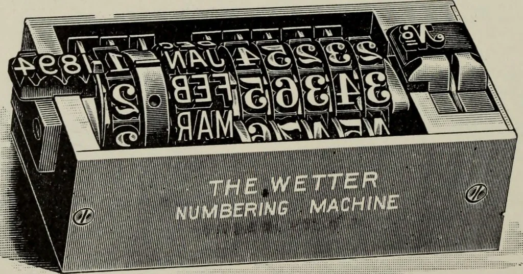 An illustration from Desk book of type specimens, borders, ornaments, brass rules and cuts : catalogue of printing machinery and printers' supplies, 1900, leaf 1063