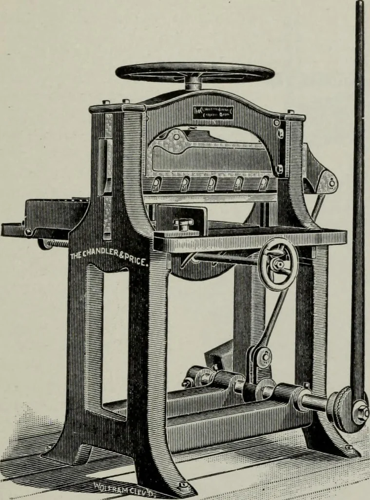 An illustration from Desk book of type specimens, borders, ornaments, brass rules and cuts : catalogue of printing machinery and printers' supplies, 1900, leaf 1066