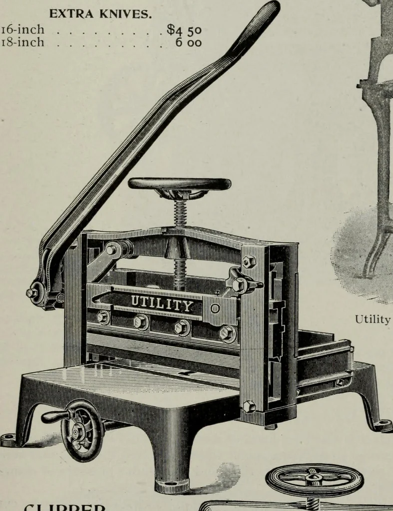 An illustration from Desk book of type specimens, borders, ornaments, brass rules and cuts : catalogue of printing machinery and printers' supplies, 1900, leaf 1070