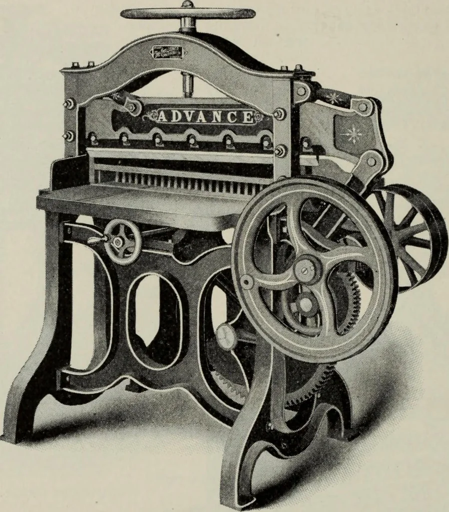 An illustration from Desk book of type specimens, borders, ornaments, brass rules and cuts : catalogue of printing machinery and printers' supplies, 1900, leaf 1071