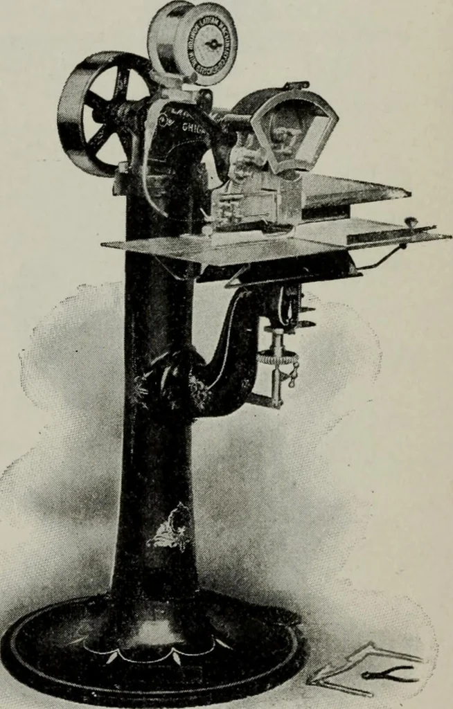 An illustration from Desk book of type specimens, borders, ornaments, brass rules and cuts : catalogue of printing machinery and printers' supplies, 1900, leaf 1076