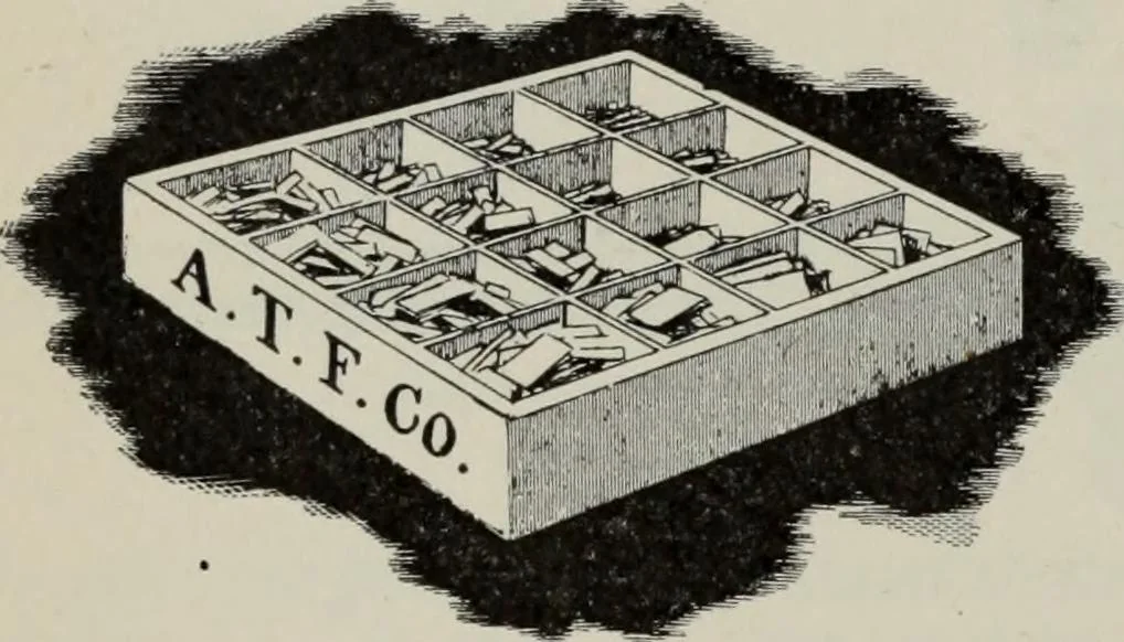 An illustration from Desk book of type specimens, borders, ornaments, brass rules and cuts : catalogue of printing machinery and printers' supplies, 1900, leaf 1117