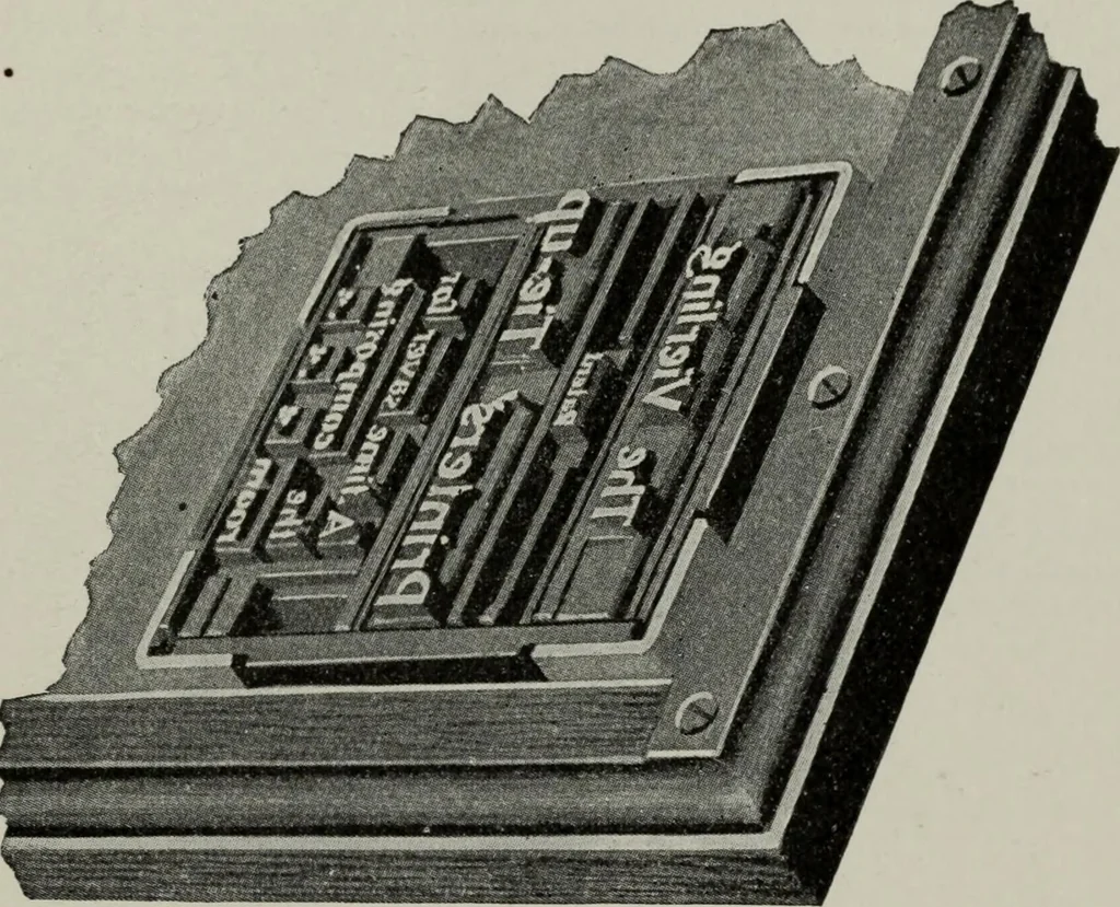 An illustration from Desk book of type specimens, borders, ornaments, brass rules and cuts : catalogue of printing machinery and printers' supplies, 1900, leaf 1140