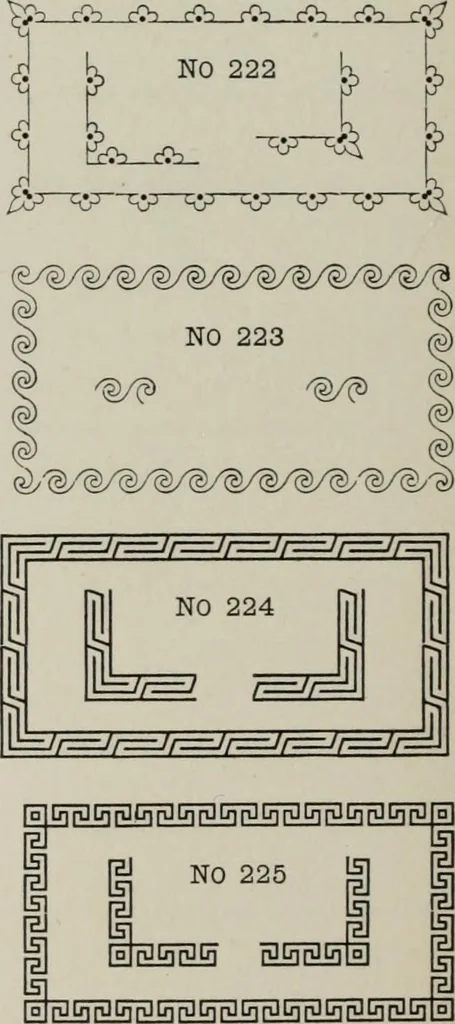 An illustration from Desk book of type specimens, borders, ornaments, brass rules and cuts : catalogue of printing machinery and printers' supplies, 1900, leaf 758
