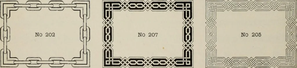 An illustration from Desk book of type specimens, borders, ornaments, brass rules and cuts : catalogue of printing machinery and printers' supplies, 1900, leaf 760