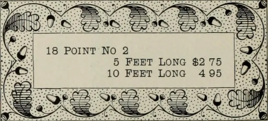 An illustration from Desk book of type specimens, borders, ornaments, brass rules and cuts : catalogue of printing machinery and printers' supplies, 1900, leaf 762