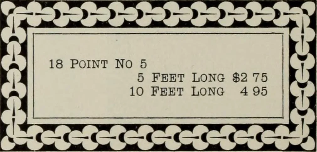An illustration from Desk book of type specimens, borders, ornaments, brass rules and cuts : catalogue of printing machinery and printers' supplies, 1900, leaf 762