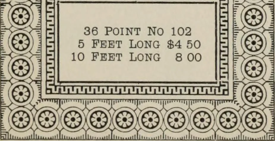 An illustration from Desk book of type specimens, borders, ornaments, brass rules and cuts : catalogue of printing machinery and printers' supplies, 1900, leaf 762