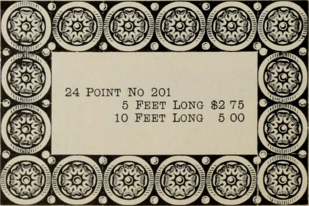 An illustration from Desk book of type specimens, borders, ornaments, brass rules and cuts : catalogue of printing machinery and printers' supplies, 1900, leaf 762