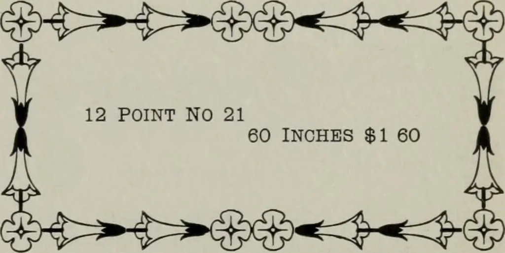 An illustration from Desk book of type specimens, borders, ornaments, brass rules and cuts : catalogue of printing machinery and printers' supplies, 1900, leaf 765