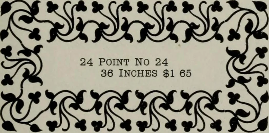 An illustration from Desk book of type specimens, borders, ornaments, brass rules and cuts : catalogue of printing machinery and printers' supplies, 1900, leaf 767
