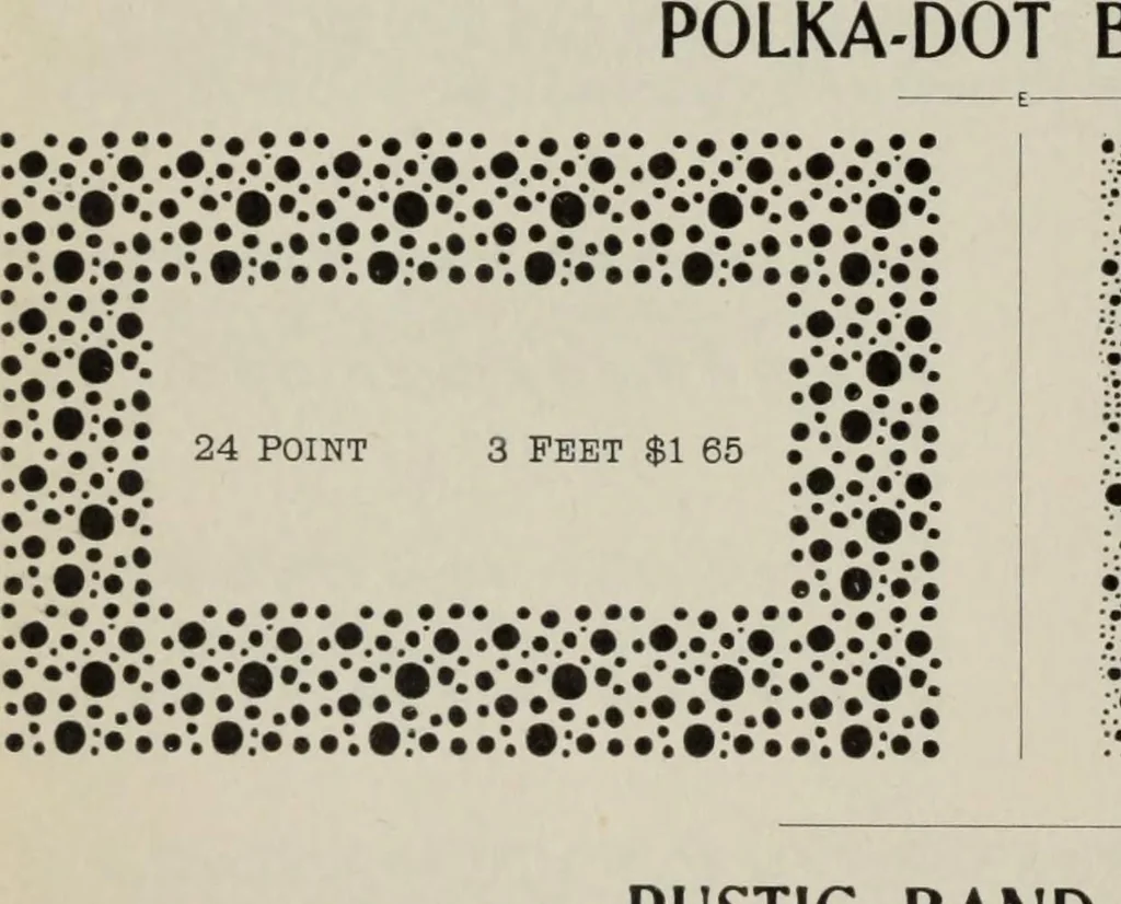 An illustration from Desk book of type specimens, borders, ornaments, brass rules and cuts : catalogue of printing machinery and printers' supplies, 1900, leaf 768