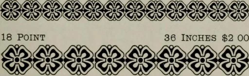 An illustration from Desk book of type specimens, borders, ornaments, brass rules and cuts : catalogue of printing machinery and printers' supplies, 1900, leaf 769