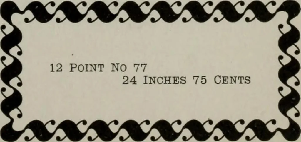 An illustration from Desk book of type specimens, borders, ornaments, brass rules and cuts : catalogue of printing machinery and printers' supplies, 1900, leaf 771