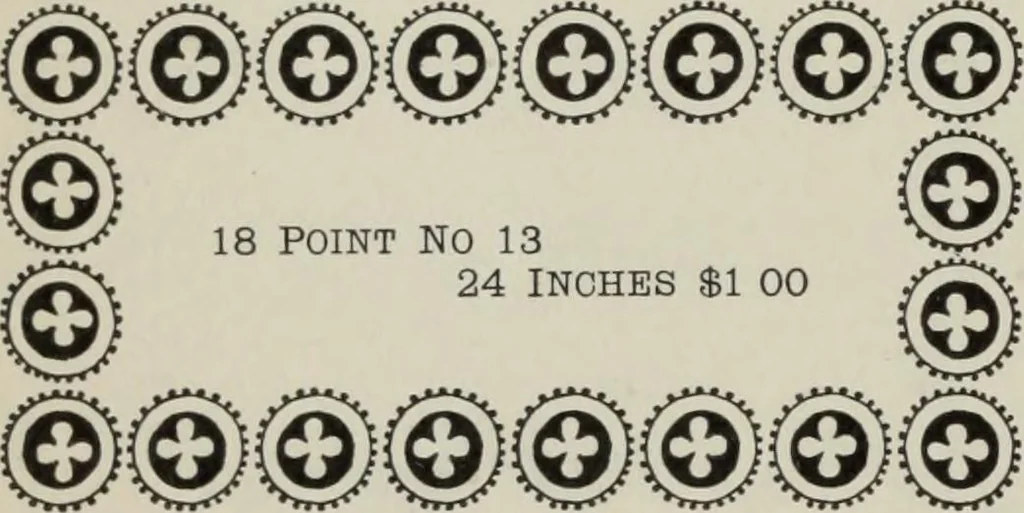 An illustration from Desk book of type specimens, borders, ornaments, brass rules and cuts : catalogue of printing machinery and printers' supplies, 1900, leaf 774