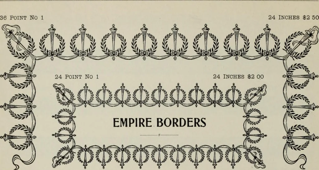An illustration from Desk book of type specimens, borders, ornaments, brass rules and cuts : catalogue of printing machinery and printers' supplies, 1900, leaf 794
