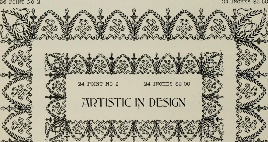 An illustration from Desk book of type specimens, borders, ornaments, brass rules and cuts : catalogue of printing machinery and printers' supplies, 1900, leaf 794