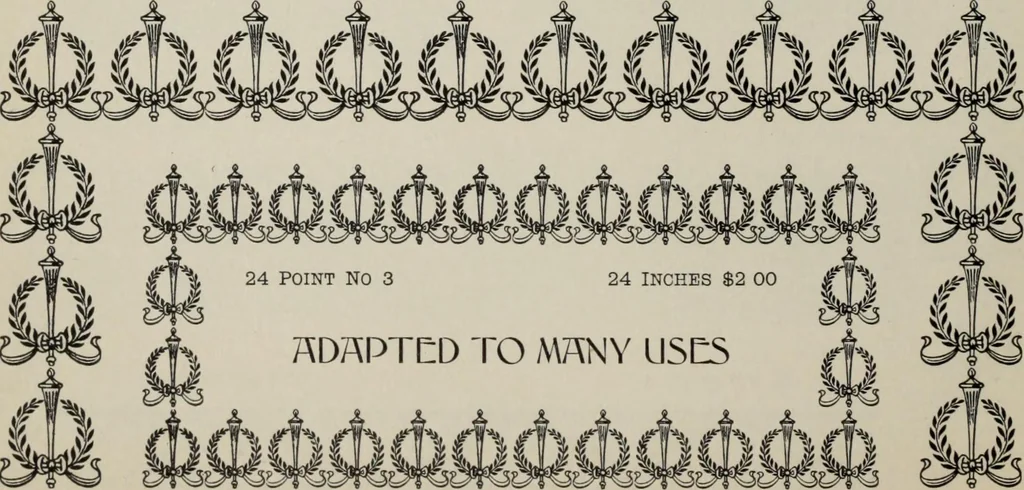 An illustration from Desk book of type specimens, borders, ornaments, brass rules and cuts : catalogue of printing machinery and printers' supplies, 1900, leaf 794