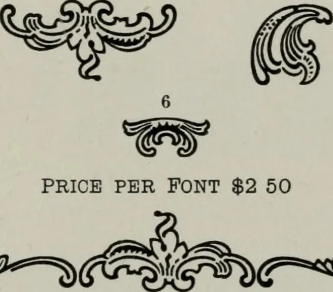 An illustration from Desk book of type specimens, borders, ornaments, brass rules and cuts : catalogue of printing machinery and printers' supplies, 1900, leaf 795