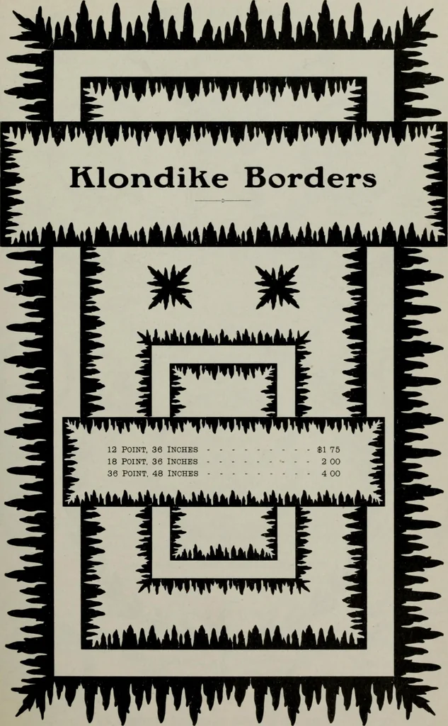 An illustration from Desk book of type specimens, borders, ornaments, brass rules and cuts : catalogue of printing machinery and printers' supplies, 1900, leaf 801