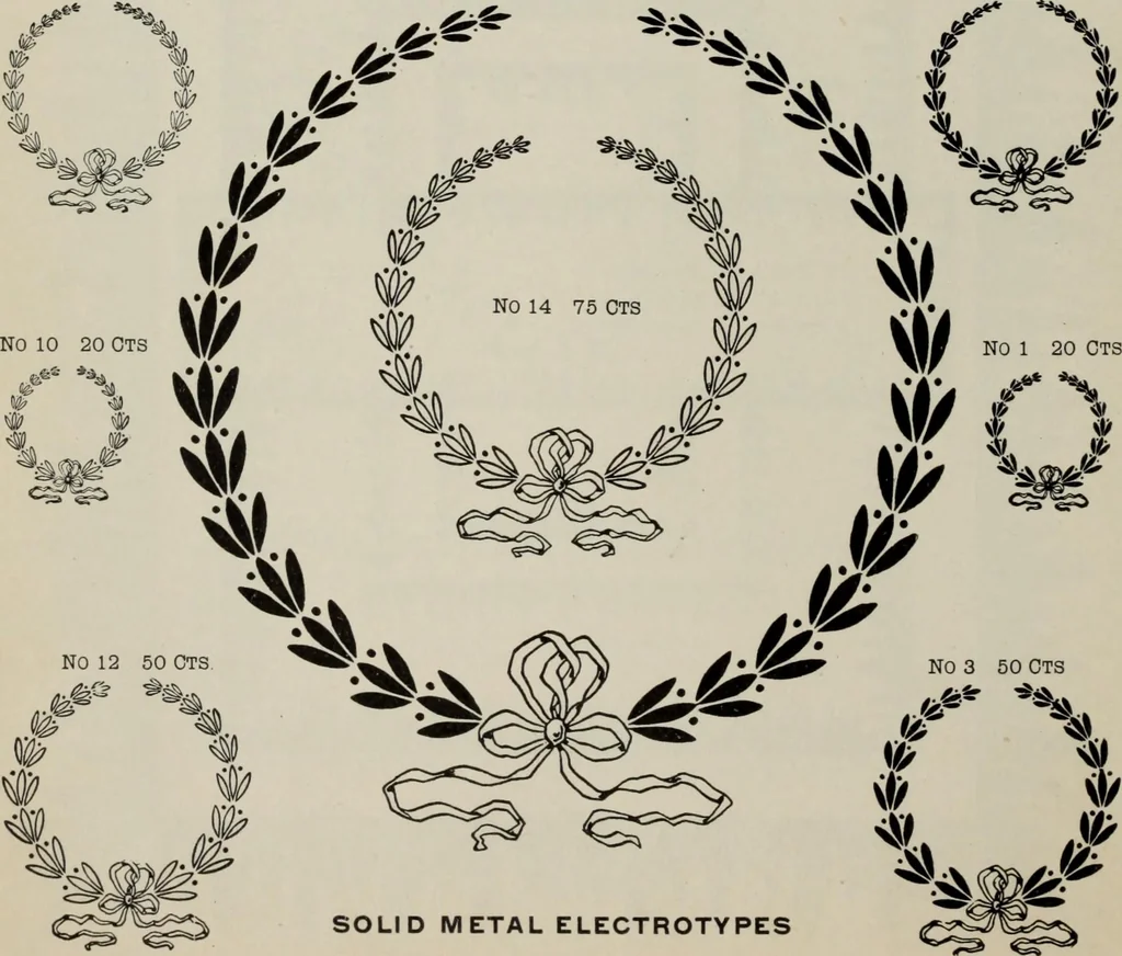 An illustration from Desk book of type specimens, borders, ornaments, brass rules and cuts : catalogue of printing machinery and printers' supplies, 1900, leaf 802