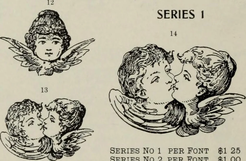 An illustration from Desk book of type specimens, borders, ornaments, brass rules and cuts : catalogue of printing machinery and printers' supplies, 1900, leaf 804