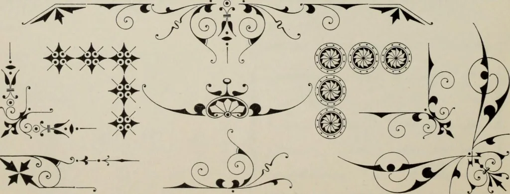 An illustration from Desk book of type specimens, borders, ornaments, brass rules and cuts : catalogue of printing machinery and printers' supplies, 1900, leaf 810