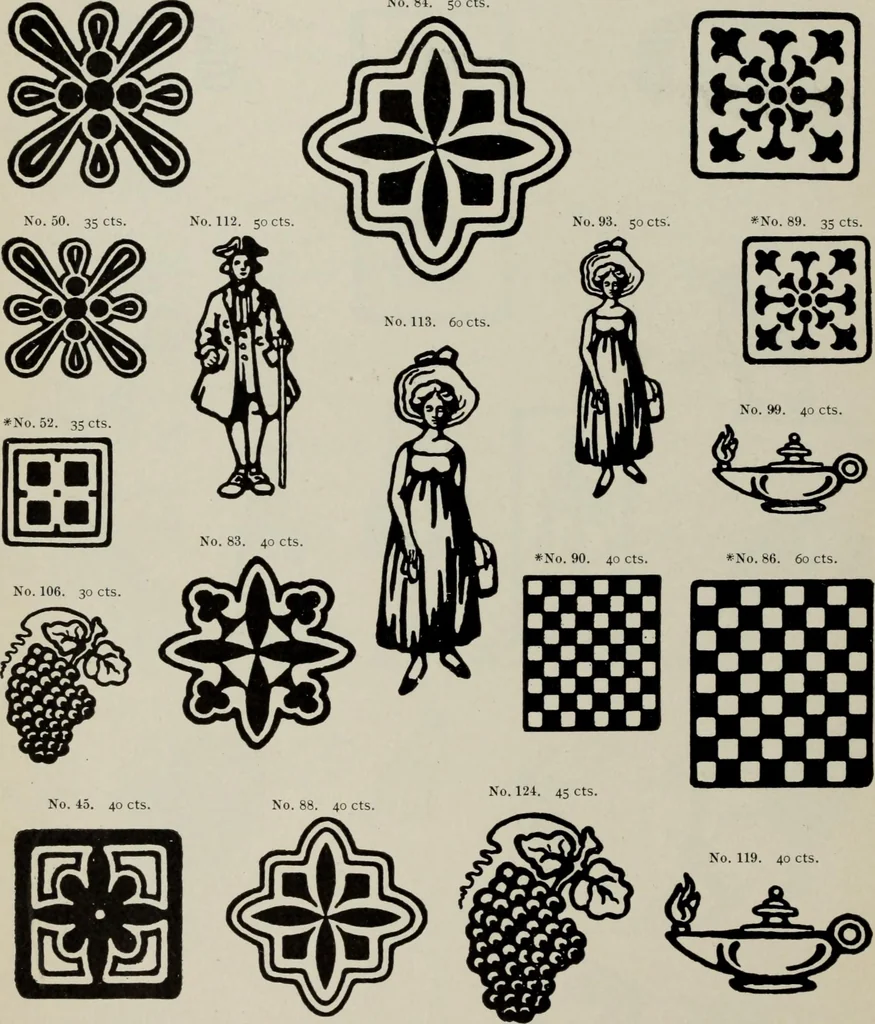 An illustration from Desk book of type specimens, borders, ornaments, brass rules and cuts : catalogue of printing machinery and printers' supplies, 1900, leaf 835