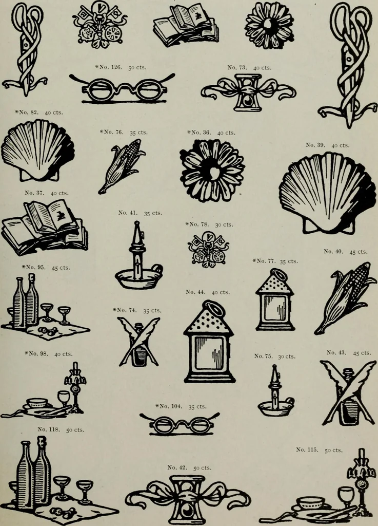 An illustration from Desk book of type specimens, borders, ornaments, brass rules and cuts : catalogue of printing machinery and printers' supplies, 1900, leaf 836