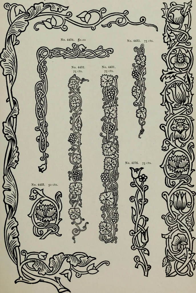 An illustration from Desk book of type specimens, borders, ornaments, brass rules and cuts : catalogue of printing machinery and printers' supplies, 1900, leaf 838
