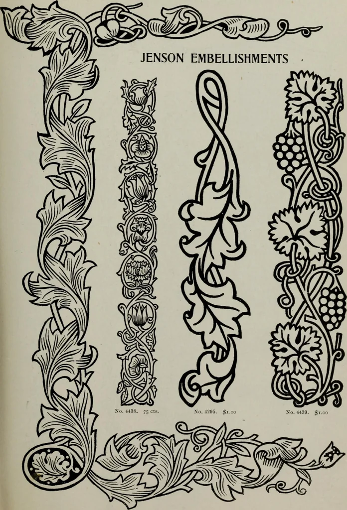 An illustration from Desk book of type specimens, borders, ornaments, brass rules and cuts : catalogue of printing machinery and printers' supplies, 1900, leaf 840