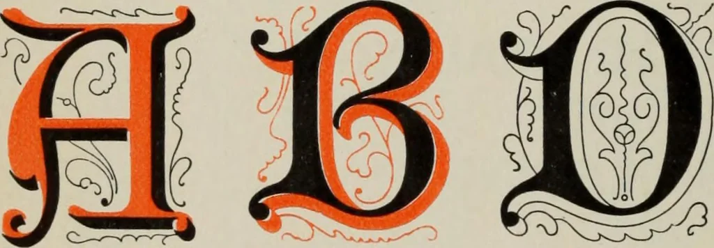 An illustration from Desk book of type specimens, borders, ornaments, brass rules and cuts : catalogue of printing machinery and printers' supplies, 1900, leaf 843