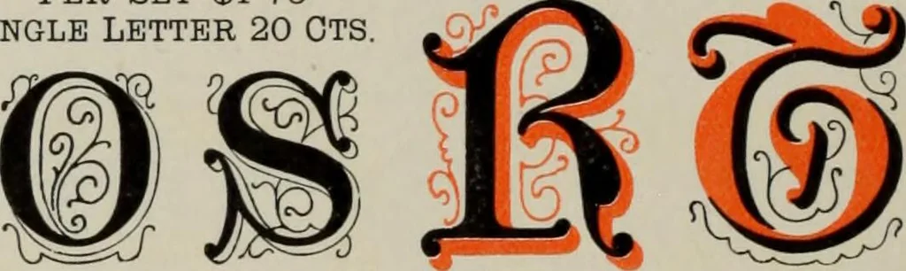 An illustration from Desk book of type specimens, borders, ornaments, brass rules and cuts : catalogue of printing machinery and printers' supplies, 1900, leaf 843