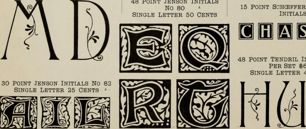 An illustration from Desk book of type specimens, borders, ornaments, brass rules and cuts : catalogue of printing machinery and printers' supplies, 1900, leaf 847