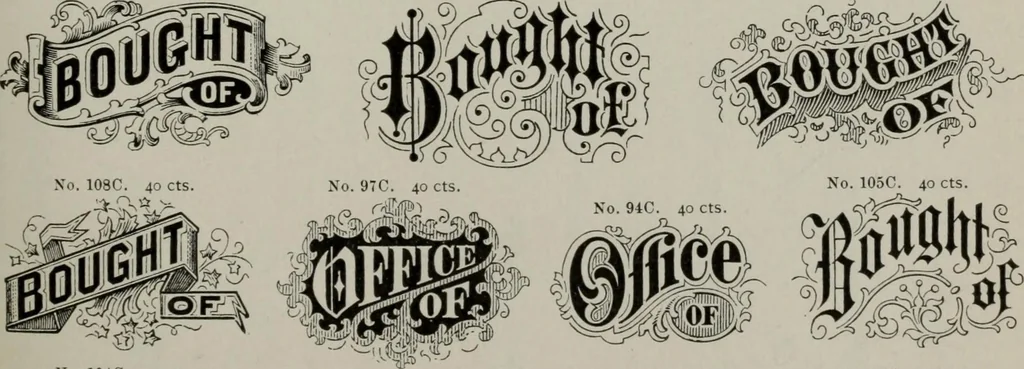 An illustration from Desk book of type specimens, borders, ornaments, brass rules and cuts : catalogue of printing machinery and printers' supplies, 1900, leaf 868
