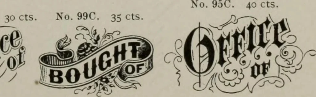 An illustration from Desk book of type specimens, borders, ornaments, brass rules and cuts : catalogue of printing machinery and printers' supplies, 1900, leaf 868