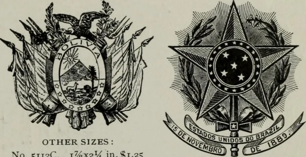 An illustration from Desk book of type specimens, borders, ornaments, brass rules and cuts : catalogue of printing machinery and printers' supplies, 1900, leaf 888