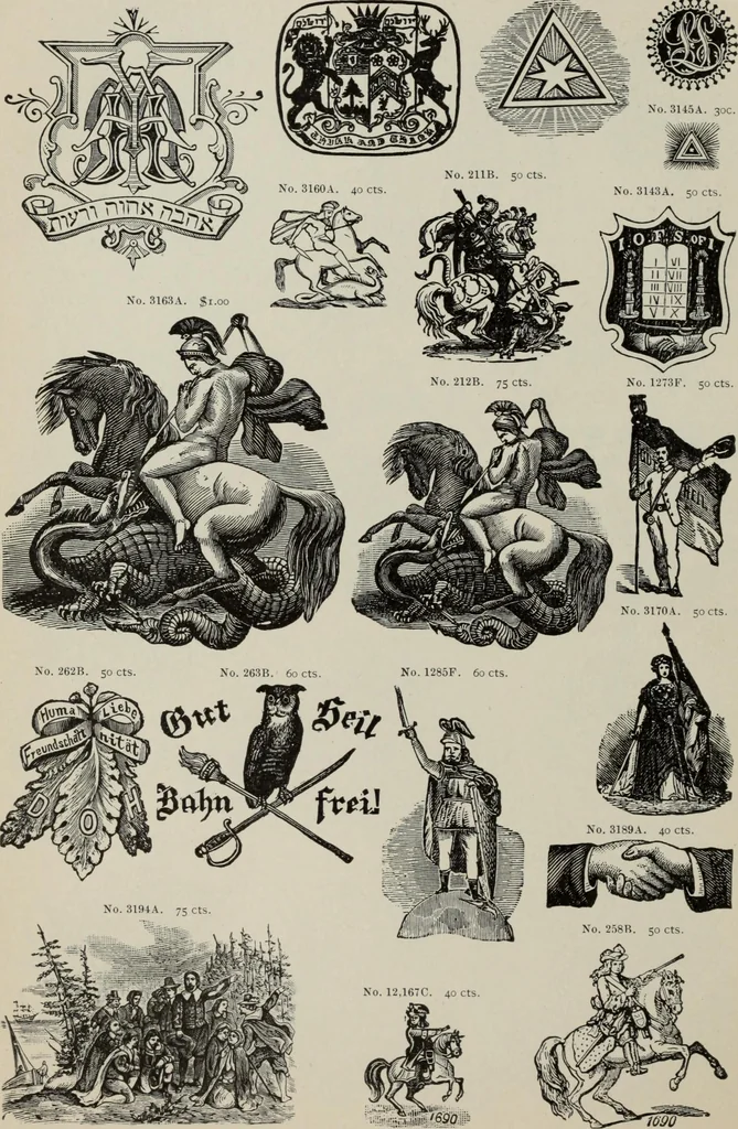 An illustration from Desk book of type specimens, borders, ornaments, brass rules and cuts : catalogue of printing machinery and printers' supplies, 1900, leaf 907