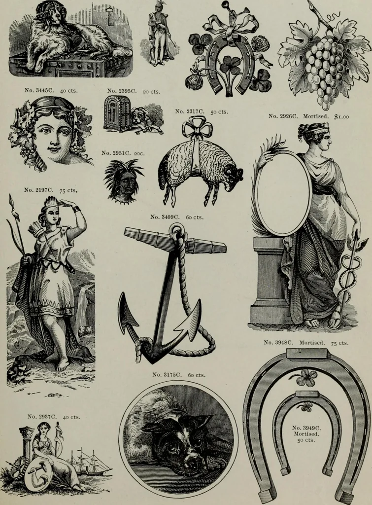 An illustration from Desk book of type specimens, borders, ornaments, brass rules and cuts : catalogue of printing machinery and printers' supplies, 1900, leaf 914