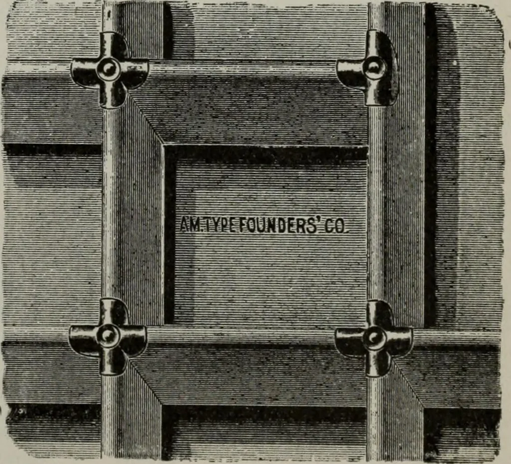 An illustration from Desk book of type specimens, borders, ornaments, brass rules and cuts : catalogue of printing machinery and printers' supplies, 1900, leaf 990