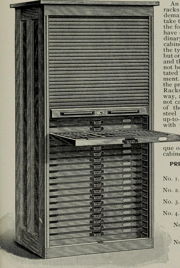 An illustration from Desk book of type specimens, borders, ornaments, brass rules and cuts : catalogue of printing machinery and printers' supplies, 1900, leaf 996
