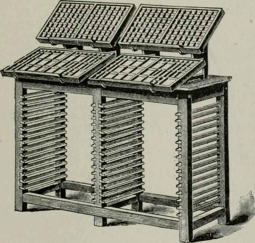 An illustration from Desk book of type specimens, borders, ornaments, brass rules and cuts : catalogue of printing machinery and printers' supplies, 1900, leaf 998