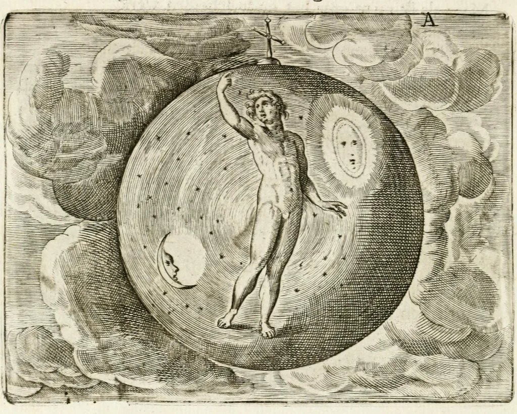 An illustration from Toonneel des menschelyken levens, of, De vernieuwde gulden winkel : waar in door poëtische, historische, morale, en schriftuurlijke leeringen, den mensche vertoont werd, hoedanig hy zijn leven, handel, en wandel, zediglijk, eerbaarlijk en vermakelijk zal overbrengen, 1699, leaf 14