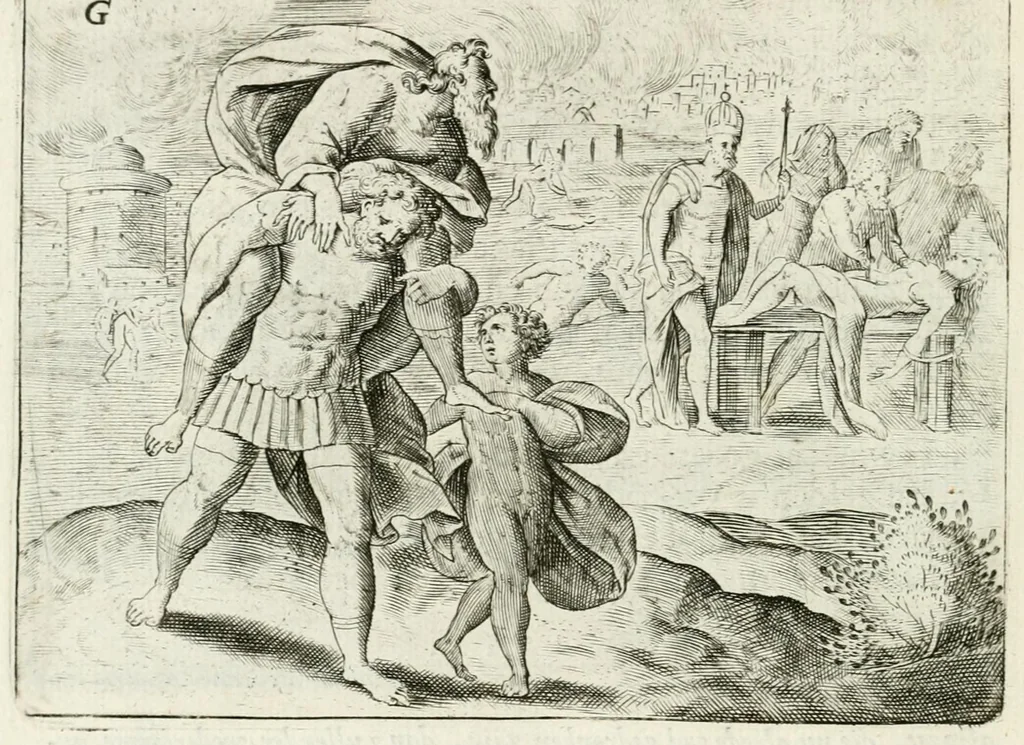 An illustration from Toonneel des menschelyken levens, of, De vernieuwde gulden winkel : waar in door poëtische, historische, morale, en schriftuurlijke leeringen, den mensche vertoont werd, hoedanig hy zijn leven, handel, en wandel, zediglijk, eerbaarlijk en vermakelijk zal overbrengen, 1699, leaf 60