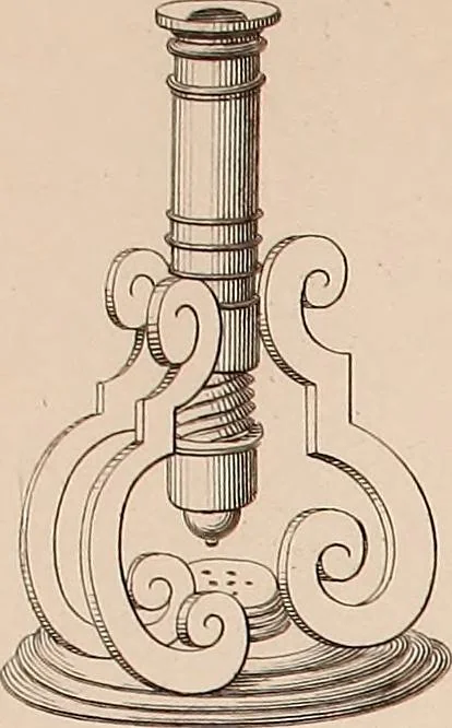 An illustration from Des microscopes et de leur usage : description d'appareils et de procédés nouveaux, suivie d'expériences microscopiques puisées dan les meilleurs ouvrages anciens et les notes de M. Le Baillif, et d'un mémoire sur les diatomées, etc. par M. De Brébisson, 1839, leaf 304