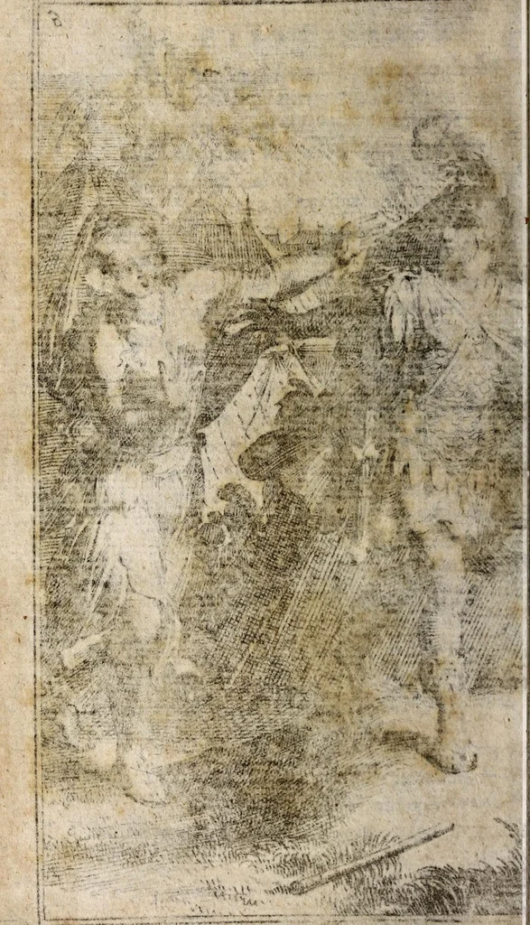 An illustration from De spectris, lemuribus et magnis atque insolitis fragoribus, variisque praesagitionibus, quae plerunque obitum hominum, magnas clades, mutationesque imperiorum praecedunt, liber unus. In tres partes distributus. Omnibus veritatis studiosis summe utilis, 1687, leaf 230