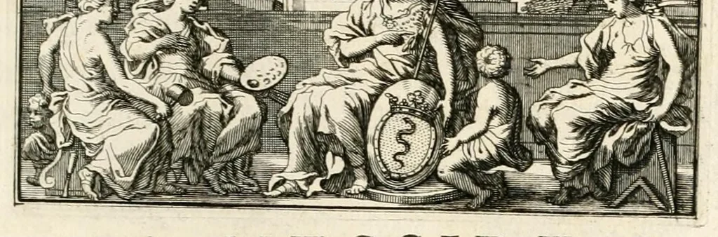 An illustration from Des principes de l'architecture, de la sculpture, de la peinture, et des autres arts qui en dépendent : avec un dictionnaire des termes propres à chacun de ces arts, 1699, leaf 9