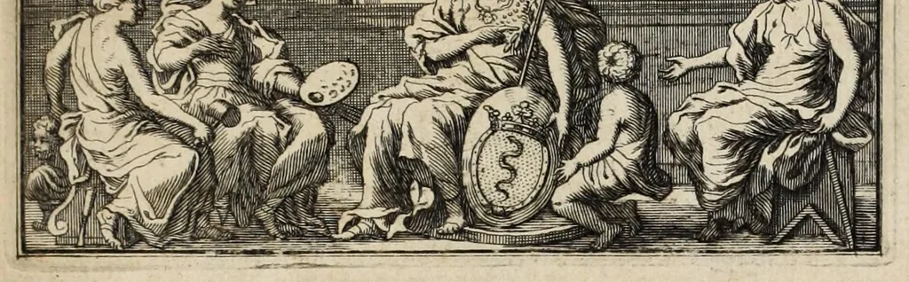 An illustration from Des principes de l'architecture, de la sculpture, de la peinture, et des autres arts qui en dépendent : avec un dictionnaire des termes propres à chacun de ces arts, 1697, leaf 9