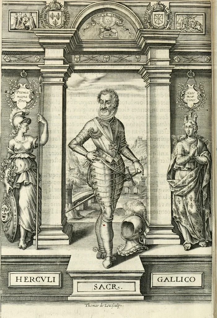 An illustration from Desseins de professions nobles et publiques : contenans plusieurs traités divers & rares : avec l'histoire de la maison de Bourbon, 1612, leaf 945